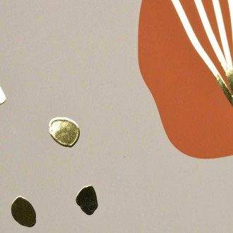 Abstraktní ručně malované květiny 4 3D Zlatý Plakát