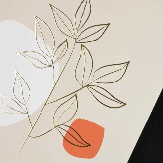 Abstraktní ručně malované květiny 5 3D Zlatý Plakát