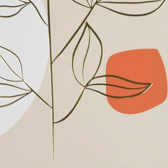 Abstraktní ručně malované květiny 5 3D Zlatý Plakát