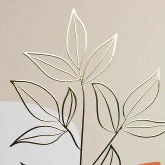 Abstraktní ručně malované květiny 5 3D Zlatý Plakát