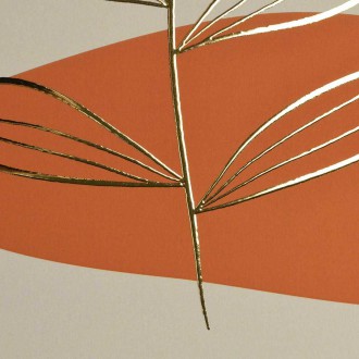 Abstraktní ručně malované květiny 6 3D Zlatý Plakát