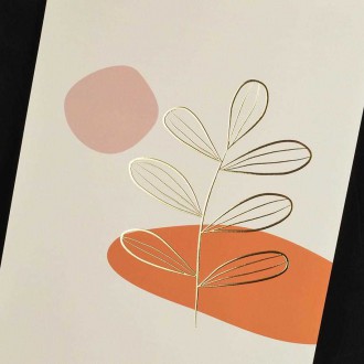 Abstraktní ručně malované květiny 6 3D Zlatý Plakát