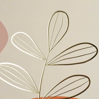 Abstraktní ručně malované květiny 6 3D Zlatý Plakát