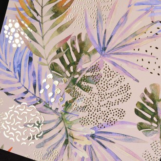 Abstraktní palmové listy 3D Zlatý Plakát