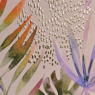 Abstraktní palmové listy 3D Zlatý Plakát