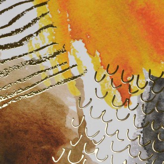 Abstraktní podzimní vzor 3D Zlatý Plakát