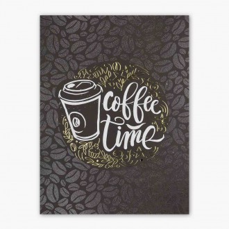 Čas na kávu 3D Zlatý Plakát