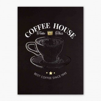 Kavárna 3D Zlatý Plakát
