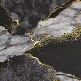 Černobílý mramor 3D Zlatý Plakát