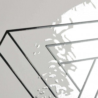 Abstraktní geometrické tvary 7 3D Stříbrný Plakát