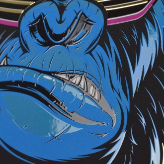 Gorila se sluchátky 3D Zlatý Plakát