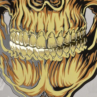 Lebka zlý chlapec 3D Zlatý Plakát