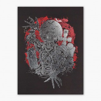 Zombie vstává z hrobu 3D Stříbrný Plakát