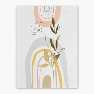 Abstraktní minimalistická perokresba 3D Zlatý Plakát