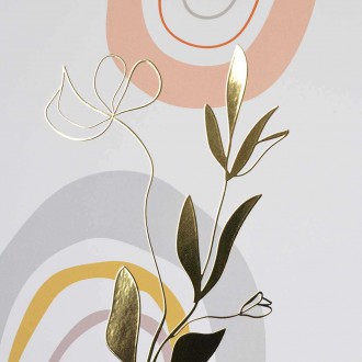 Abstraktní minimalistická perokresba 3D Zlatý Plakát