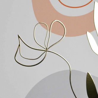 Abstraktní minimalistická perokresba 3D Zlatý Plakát