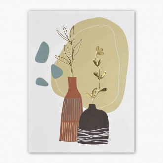 Abstraktní minimalistická perokresba 2 3D Zlatý Plakát