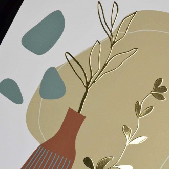 Abstraktní minimalistická perokresba 2 3D Zlatý Plakát