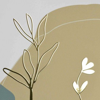 Abstraktní minimalistická perokresba 2 3D Zlatý Plakát