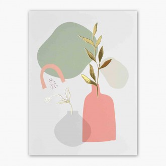 Abstraktní minimalistická perokresba 3 3D Zlatý Plakát