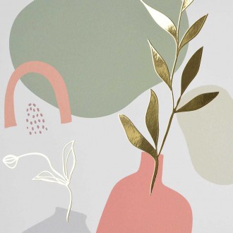 Abstraktní minimalistická perokresba 3 3D Zlatý Plakát