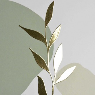 Abstraktní minimalistická perokresba 3 3D Zlatý Plakát