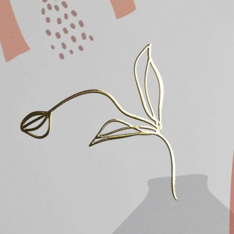 Abstraktní minimalistická perokresba 3 3D Zlatý Plakát