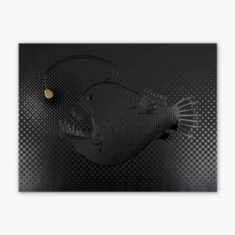 Hlubokomořská ryba se světlem 3D Zlatý Plakát