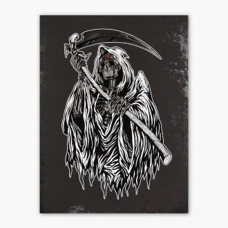 Smrtka 3D Stříbrný Plakát