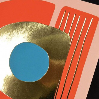 Geometrický design 3 3D Zlatý Plakát