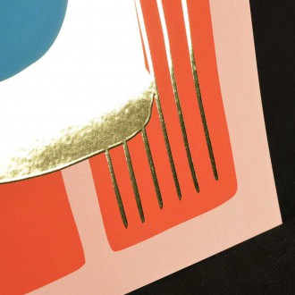 Geometrický design 3 3D Zlatý Plakát