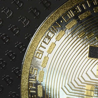Bitcoin 3D Zlatý Plakát