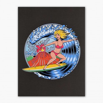 Serfující dívka 3D Plakát