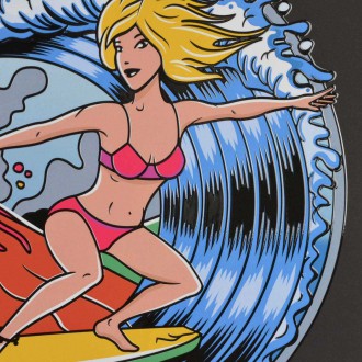 Serfující dívka 3D Plakát