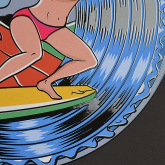 Serfující dívka 3D Plakát