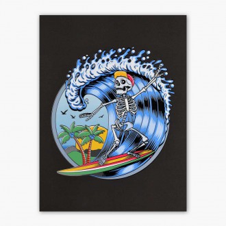 Serfující kostlivec 3D Plakát