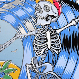 Serfující kostlivec 3D Plakát