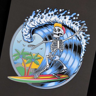 Serfující kostlivec 3D Plakát