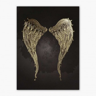 Křídla zlatého anděla 3D Zlatý Plakát