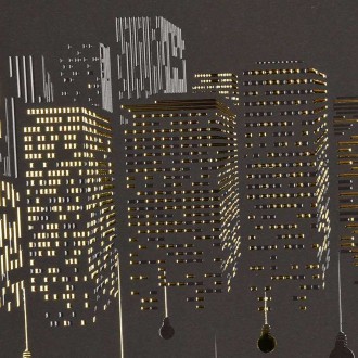 Mrakodrapy 3D Zlatý Plakát