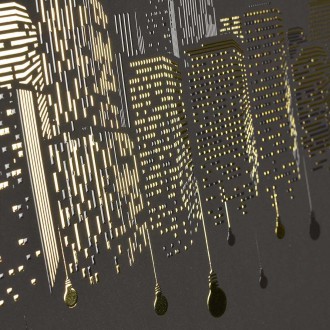 Mrakodrapy 3D Zlatý Plakát