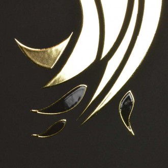 Černý Fénix 3D Zlatý Plakát