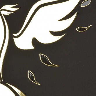 Černý Fénix 3D Zlatý Plakát