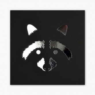 Silueta mývala 3D Stříbrný Plakát