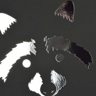 Silueta mývala 3D Stříbrný Plakát