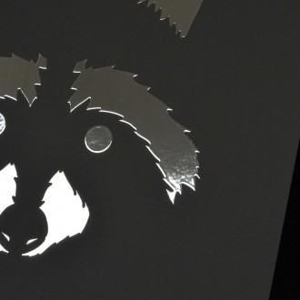 Silueta mývala 3D Stříbrný Plakát