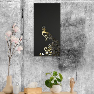 Silueta páva 3D Zlatý Plakát