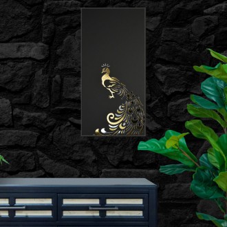 Silueta páva 3D Zlatý Plakát