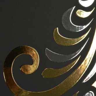 Silueta páva 3D Zlatý Plakát