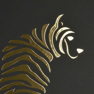 Silueta tygra 3D Zlatý Plakát